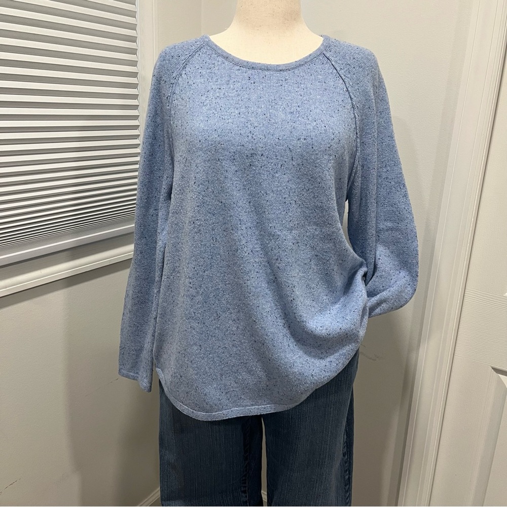 Karen Scott Light Blue Scoop Neck Lightweight Sweater, Women’s Size XL